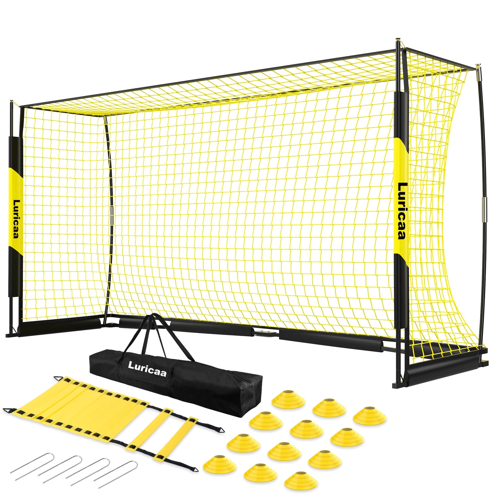 Collapsible Soccer Goal, 12×6 ft /6×4 ft Portable Soccer Goal Net for ...