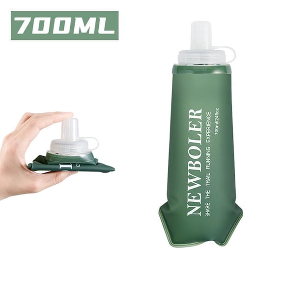 Collapsible Soft Water Bottle 100% Leak Proof TPU Hydration Flask 300ml 500ml 750ml Wide Mouth Fast Refill No Spill For Marathon Running Hiking Cycling