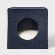 Collapsible Square Cave Dog & Cat Bed - S - Navy - Boots & Barkley