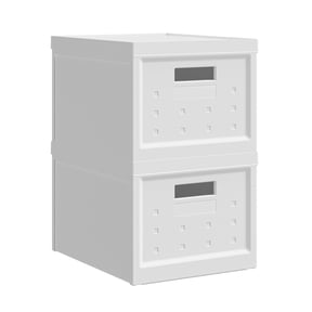 Collapsible Stackable Storage Bins with Lids, 2-Pack, Plastic Storage Boxes for Documents, Clothes, and Toys Space-Saving & Portable Organizer for Home and Office, RTA-SBX200