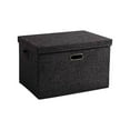 thumbnail image 1 of Collapsible Stackable Storage Bins with Lids, Foldable Fabric Closet Storage Boxes with Lids, Heavy-duty Linen Cube Baskets (Black), 1 of 6