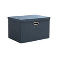thumbnail image 1 of Collapsible Stackable Storage Bins with Lids, Foldable Fabric Closet Storage Boxes with Lids, Heavy-duty Linen Cube Baskets (Blue), 1 of 6