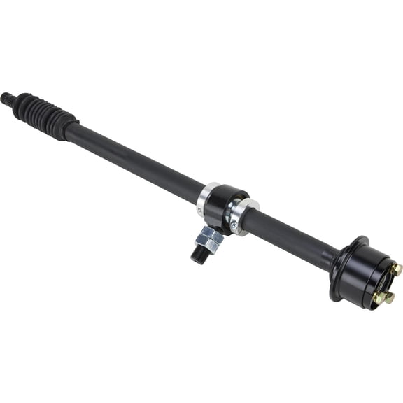 Collapsible Steering Column Adjustable 22.5 to 32 Inches with 3/4-20 Splined Output, Quick Release 3-Bolt Wheel Hub, Universal Heim Support Mount, In a Black Finish
