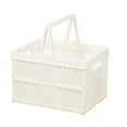 thumbnail image 1 of Collapsible Storage Basket, Foldable Picnic Basket Portable Tote, Organizer Bin For Outdoor Picnics, Home Storage, Grocery Shopping - White, 1 of 2