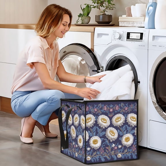 Collapsible Storage Basket Laundry Hamper Portable Organizer Bin For Home Storage Antique Style