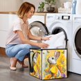 thumbnail image 1 of Collapsible Storage Basket Laundry Hamper Portable Organizer Bin For Home Storage Easter Bunny with A Big Yellow Bow, 1 of 7
