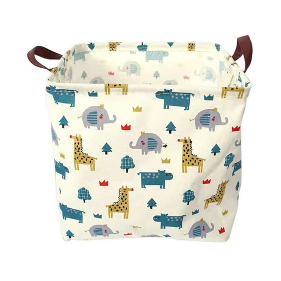 Collapsible Storage Basket - Square Waterproof Fabric Basket with Animal Pattern, Foldable for Sundries Toy Cabinet Storage