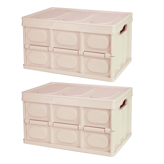 Collapsible Storage Bins With Dustproof Lid Waterproof Interior Bag Handle Stackable Storage Box Container Utility Organizer Crate For Camping Fishing Living Room