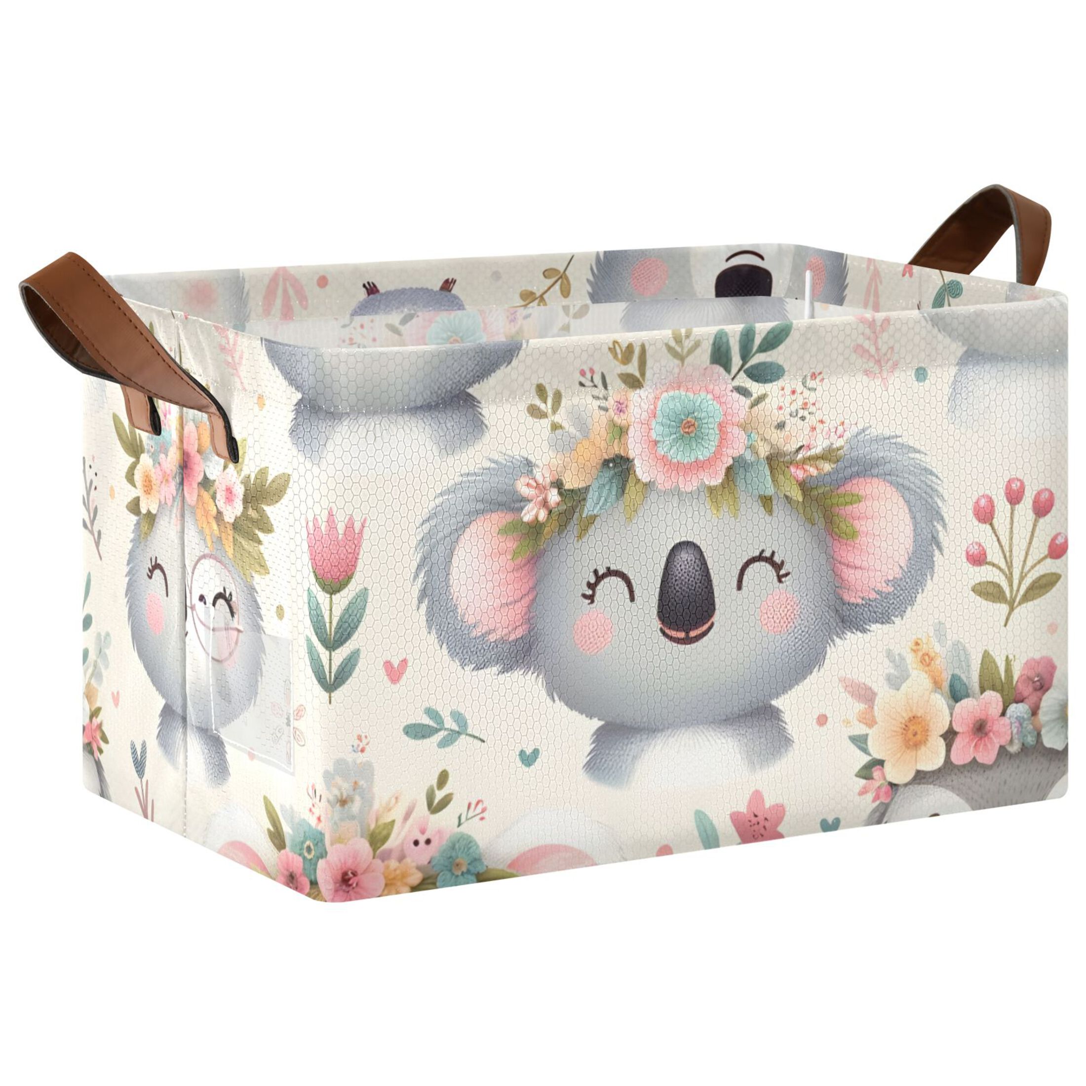 Collapsible Storage Bins Fabric Shelf Baskets with Handles 16.9"x11.4