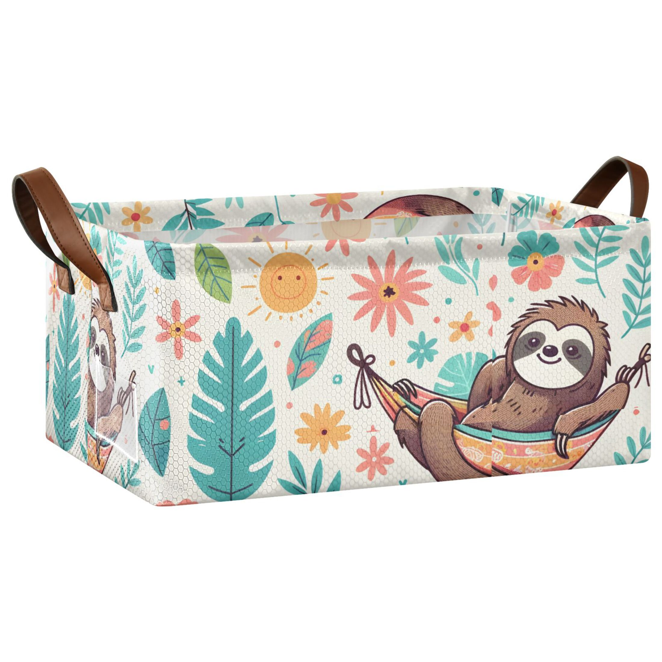 Collapsible Storage Bins Fabric Shelf Baskets with Handles 16.9