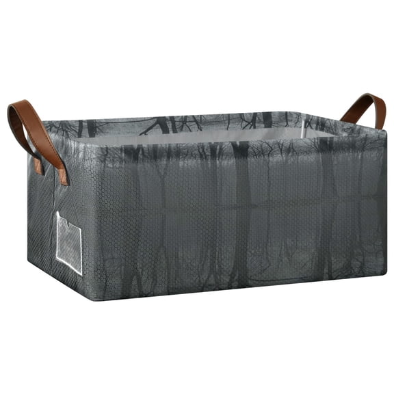 Collapsible Storage Bins Fabric Shelf Baskets with Handles Closet Organizer Dark Forest Reflections in Water 16.9x11.4x7.7