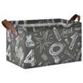 thumbnail image 1 of Collapsible Storage Bins Fabric Shelf Baskets with Handles Closet Organizer Sketches Numbers and Character 16.9x11.4x10, 1 of 8