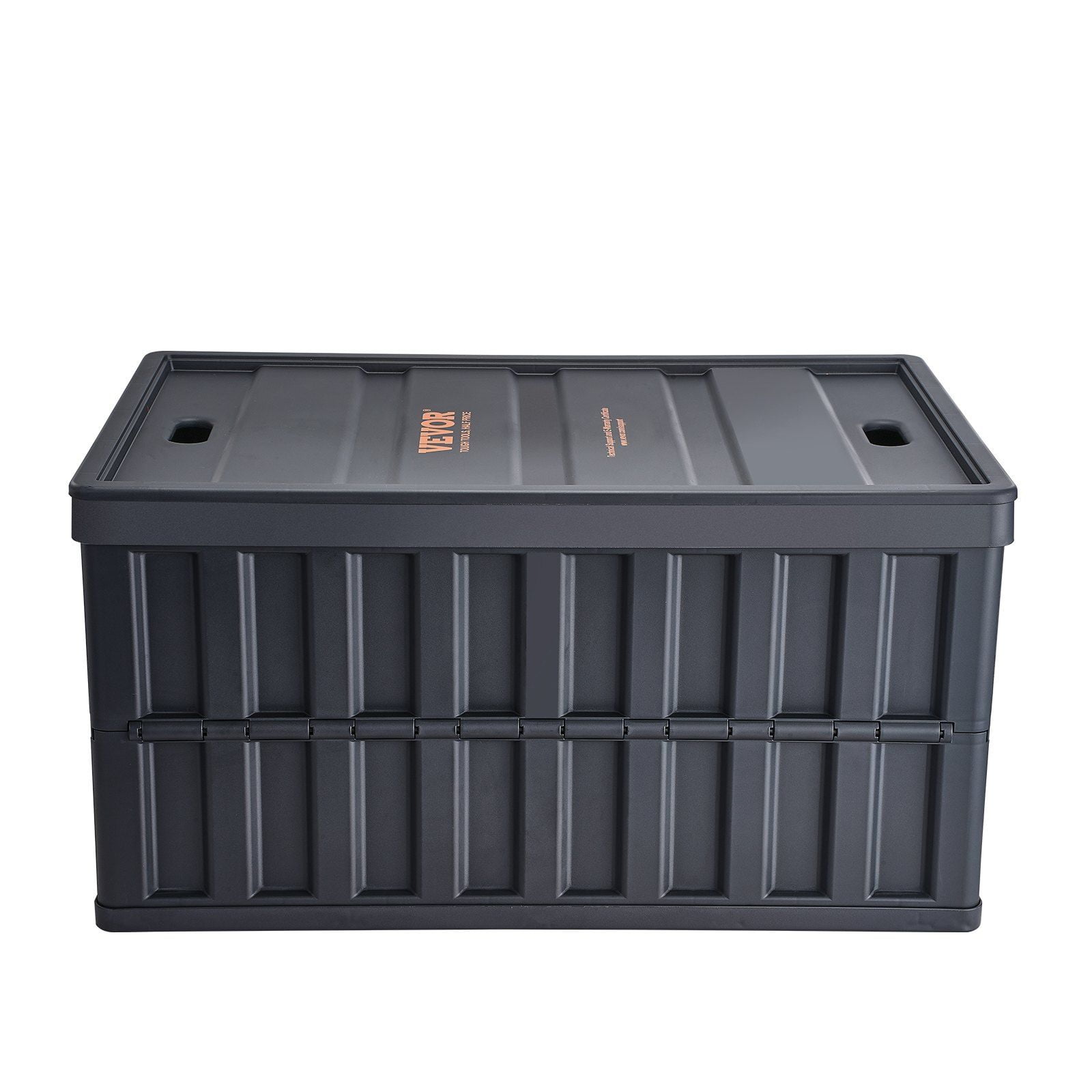 Black 65L Collapsible Plastic Storage Bins with Lids, Set of 3