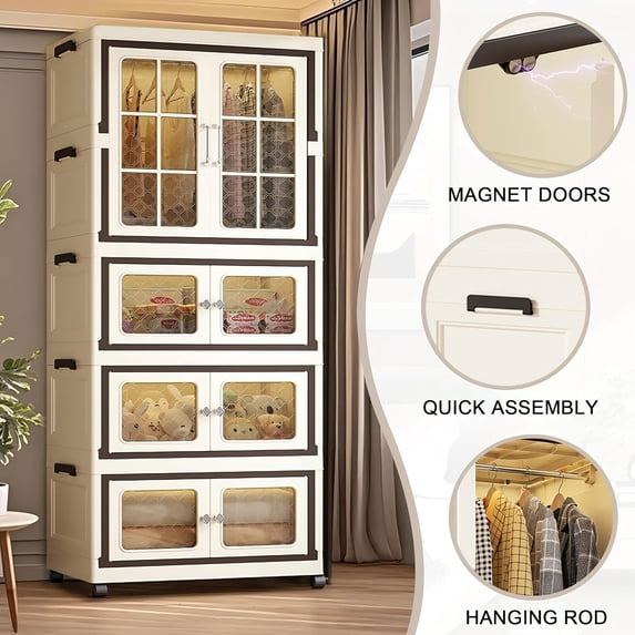 Collapsible Storage Bins with Lids, Folding Storage Cabinets with Doors ...