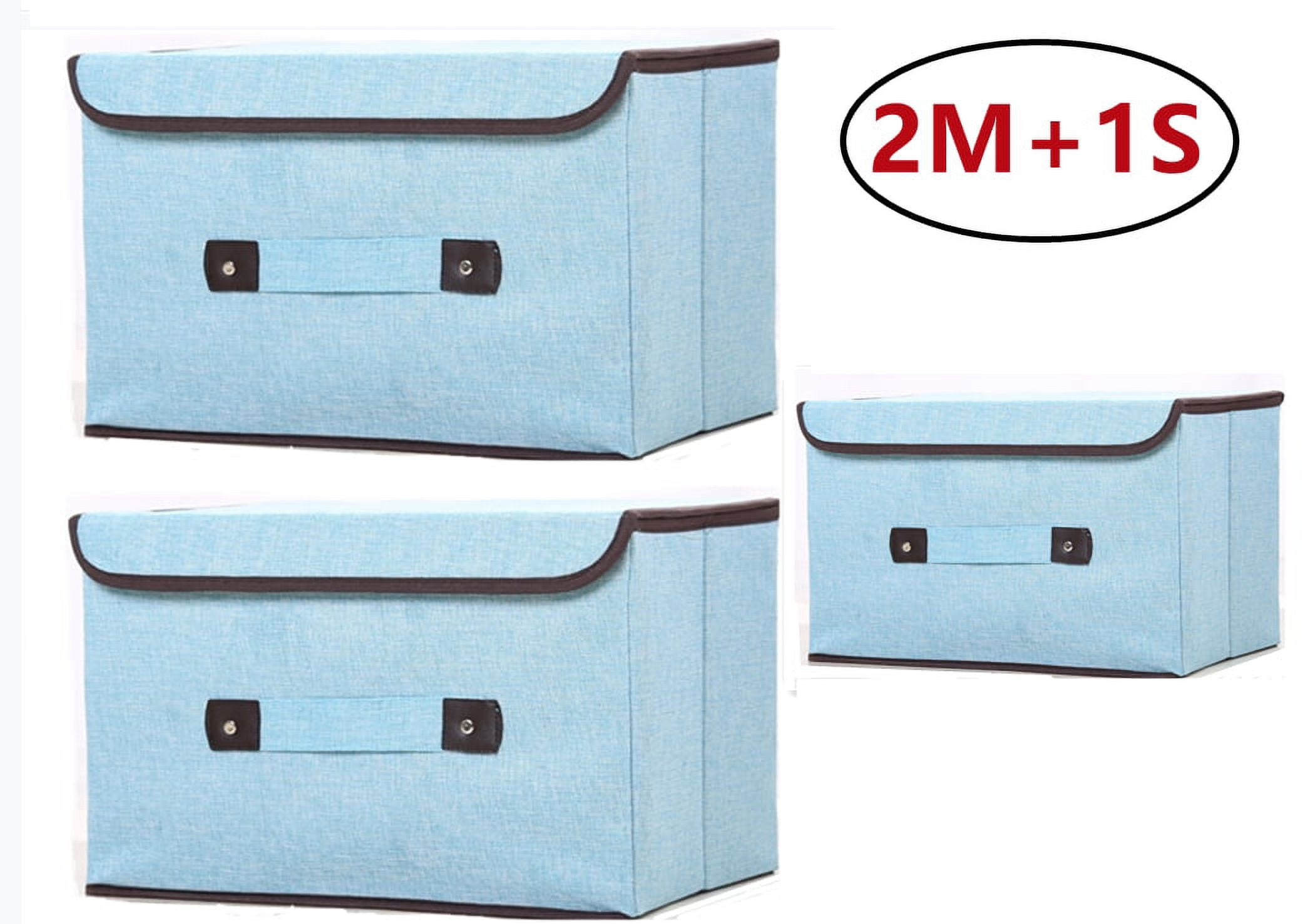 Collapsible Storage Bins with Lids Large Foldable Fabric Storage Bins