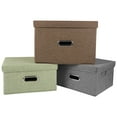Collapsible Storage Bins Linen Fabric for Shelves Closet Basket