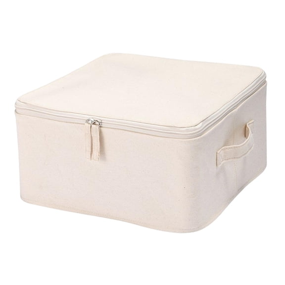 Collapsible Storage Bins with Handle, Collapsible Blanket Storage Bag Organizer, With Lid Style A