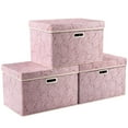 thumbnail image 1 of ANMINY Collapsible Storage Bins with Lids Fabric Decorative Storage Boxes Cubes Organizer Containers Baskets 3 Pack, 1 of 7