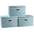 thumbnail image 1 of ANMINY Collapsible Storage Bins with Lids Fabric Decorative Storage Boxes Cubes Organizer Containers Baskets 3 Pack, 1 of 8