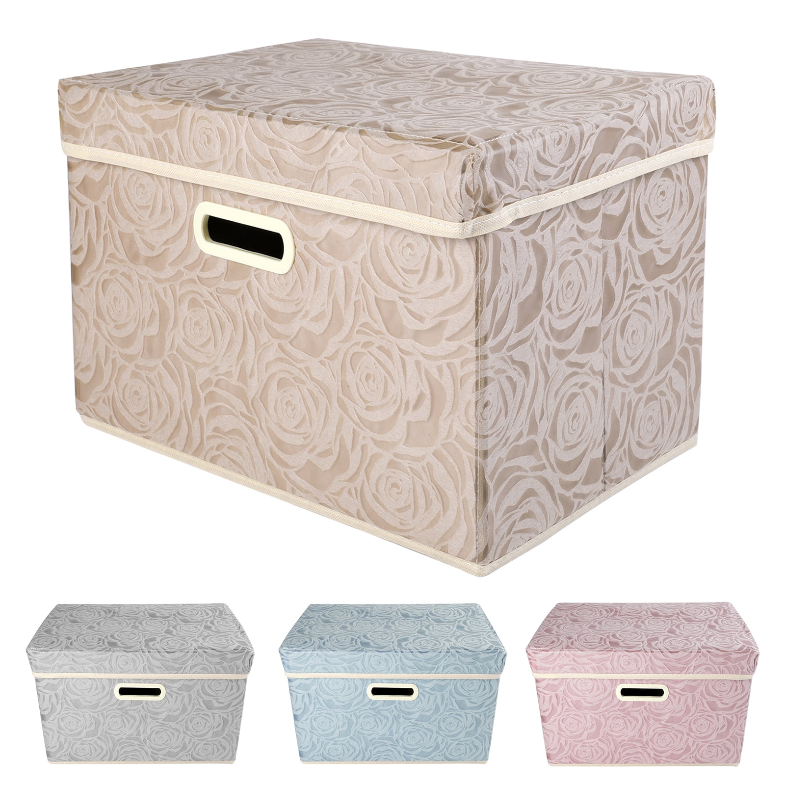 Collapsible Storage Bins with Lids Fabric Decorative Storage Boxes ...