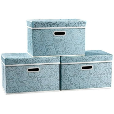 ANMINY Collapsible Storage Bins with Lids Fabric Decorative Storage Boxes Cubes Organizer Containers Baskets