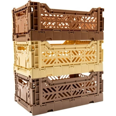 Collapsible Storage Box, Foldable Crate Organizer Bin with Handle, Stackable Crates for Home Organization 4L 14L 44L Capacity