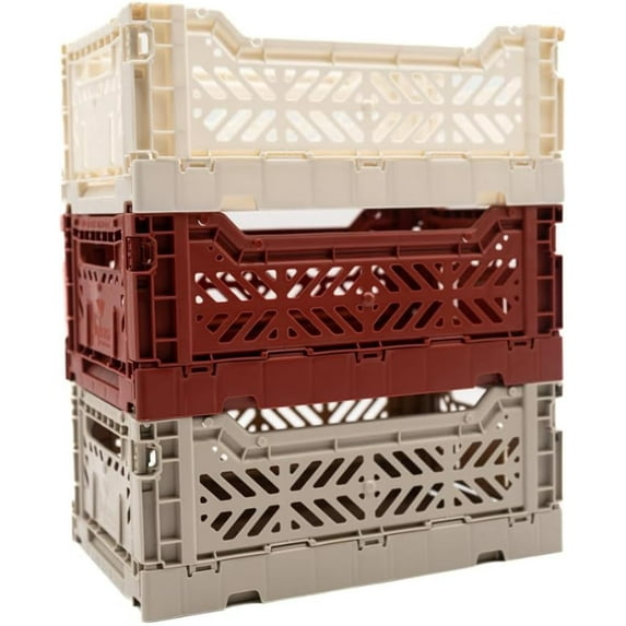 Collapsible Storage Box, Foldable Crate Organizer Bin with Handle, Stackable Crates for Home Organization 4L 14L 44L Capacity