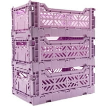 Collapsible Storage Box, Foldable Crate Organizer Bin with Handle, Stackable Crates for Home Organization 4L 14L 44L Capacity