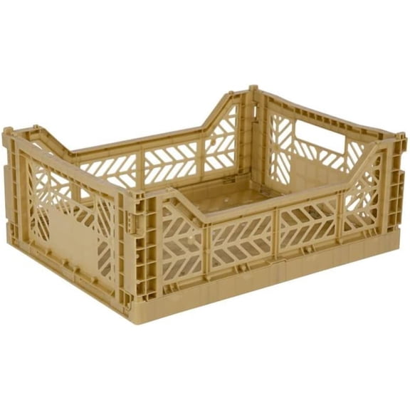 Collapsible Storage Box, Medium, Gold, 15 x 11 x 5 inches