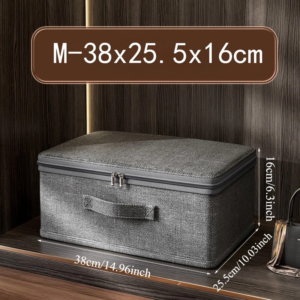 Collapsible Storage Box with Zipper Lid and Handles – Covered Cube ...