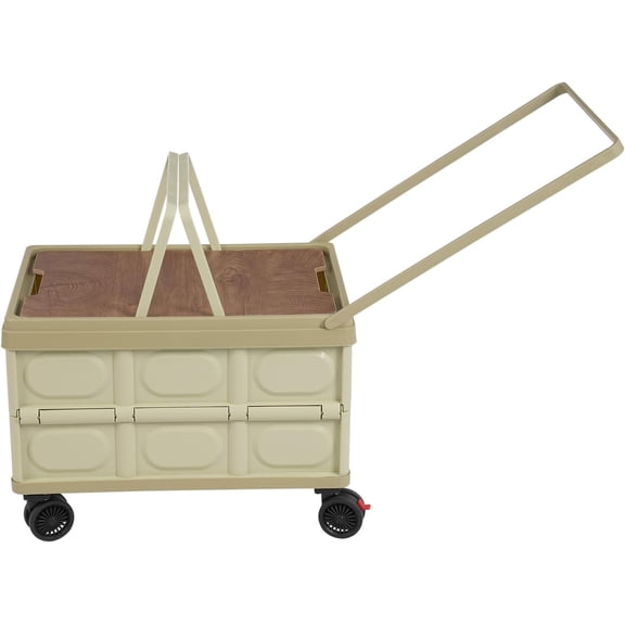 Collapsible Storage Carts, Movable Utility Cart, Camping Storage Bins, Multi-Functional Storage Trolley w/Wheels, Storage Handcart for Kitchen/Bedroom/Office for Books//Tools (Green)