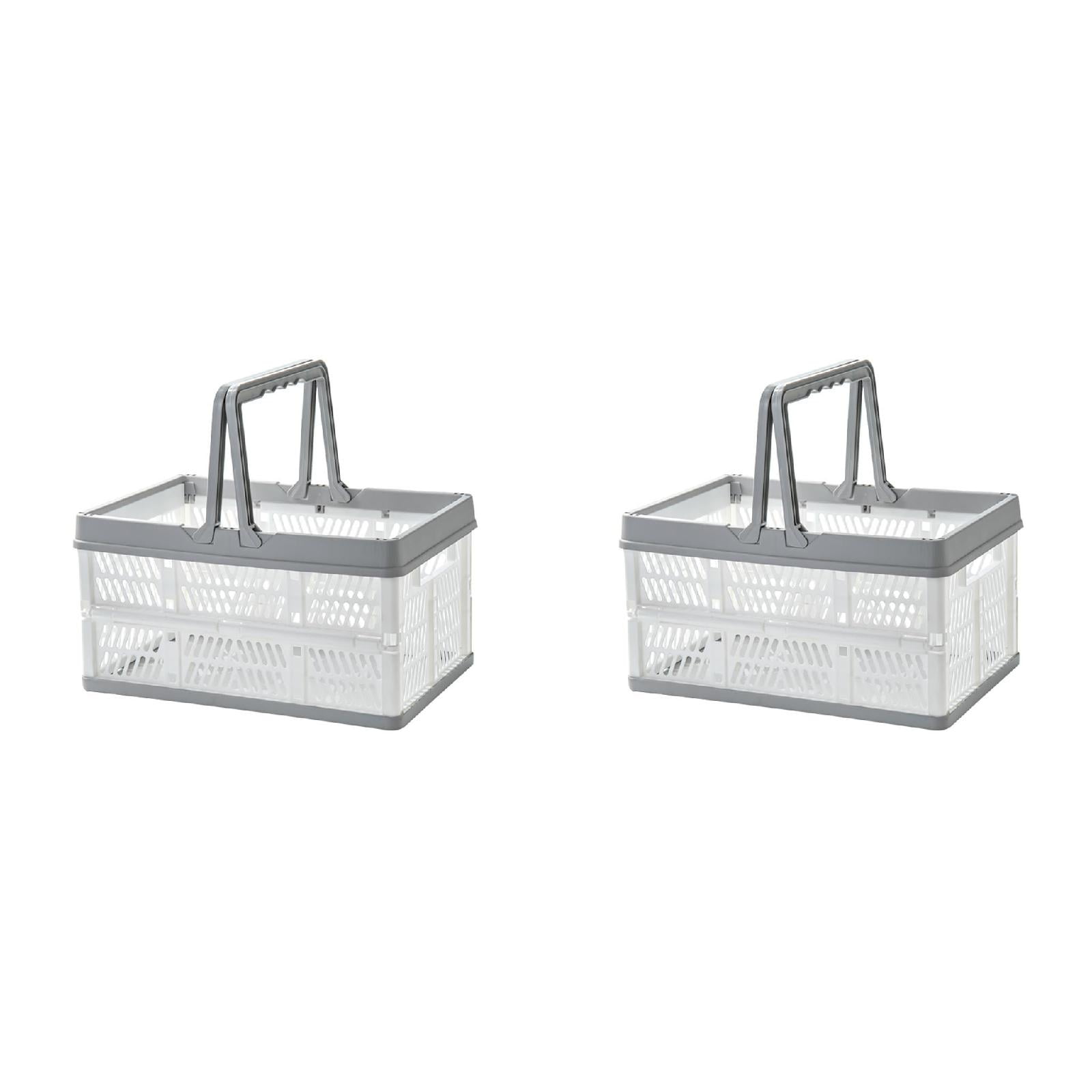 Collapsible Storage Crate with Folding Handles Container Easy Storage Glass Lunch Containers for