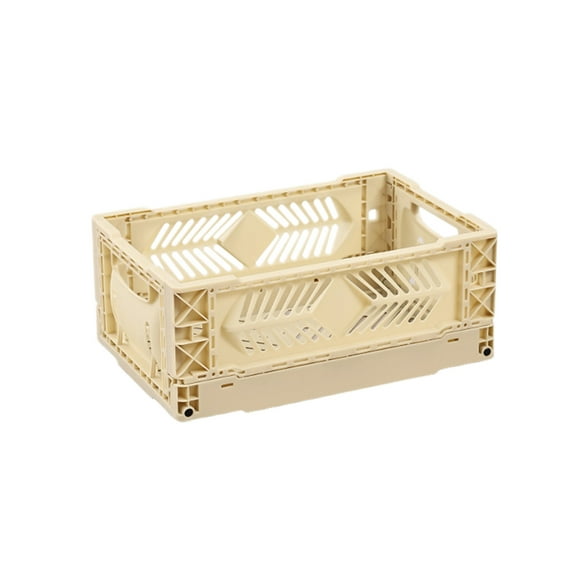 Collapsible Storage Crates for Organizing, Plastic Stackable Milk Crates with Handle, Heavy Duty Foldable Storage Basket for Shelves, Suitable for Home, Office and Classroom