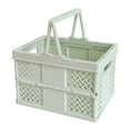 thumbnail image 1 of Collapsible Storage Shopping Basket,Collapsible Reusable Plastic Grocery Shopping Baskets,Plastic Grated Wall Stackable Basket/Tote Portable Storage Basket with Handles for Picnic Camping Organizing, 1 of 4