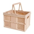 thumbnail image 1 of Collapsible Storage Shopping Basket,Collapsible Reusable Plastic Grocery Shopping Baskets,Plastic Grated Wall Stackable Basket/Tote Portable Storage Basket with Handles for Picnic Camping Organizing, 1 of 3