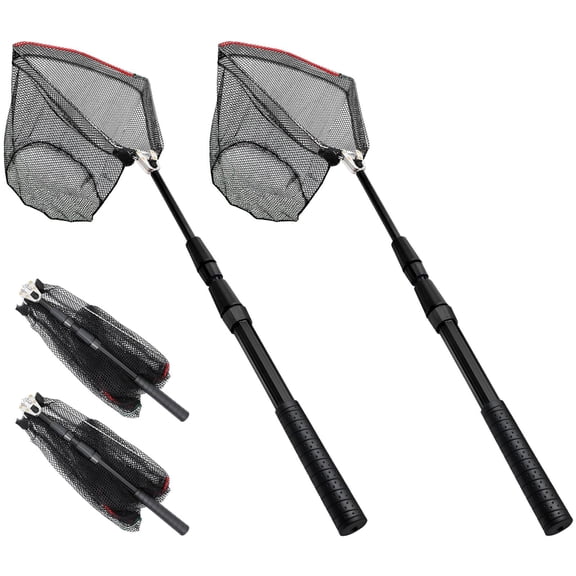 Collapsible Telescopic Fishing Net 2-Pack Saltwater Freshwater Use
