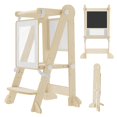Collapsible Toddler Educational Step Stool, Adjustable Height 2-Step ...