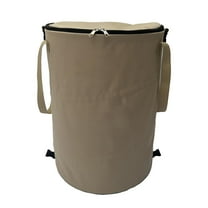 Collapsible Trash Can - Pop Up Outdoor Portable Garbage Bag Holder with Zippered Lid - Recycle Bin for Camping or Parties