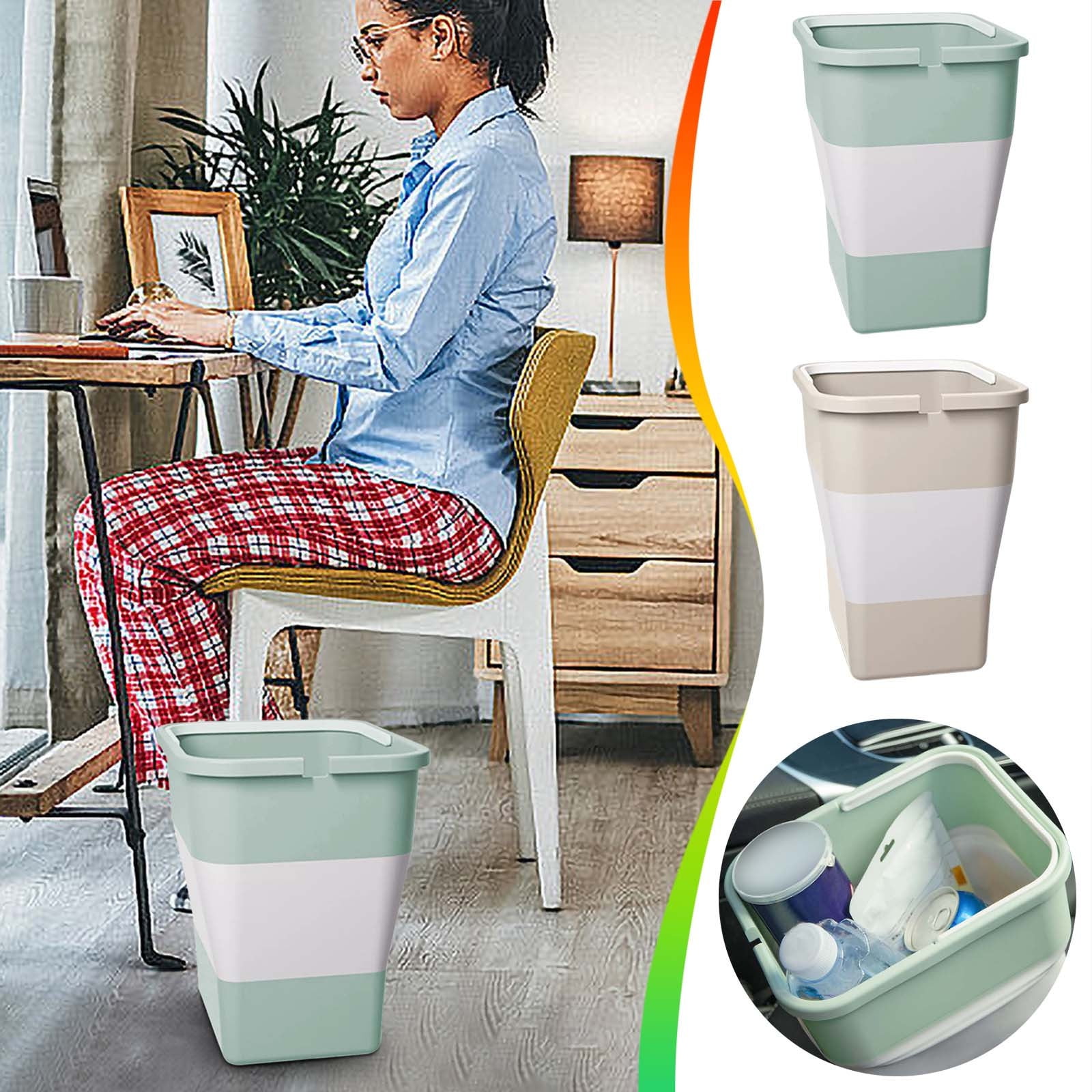 Collapsible Trash Can, Small Wastebasket, Bathroom Garbage Can,Folding ...