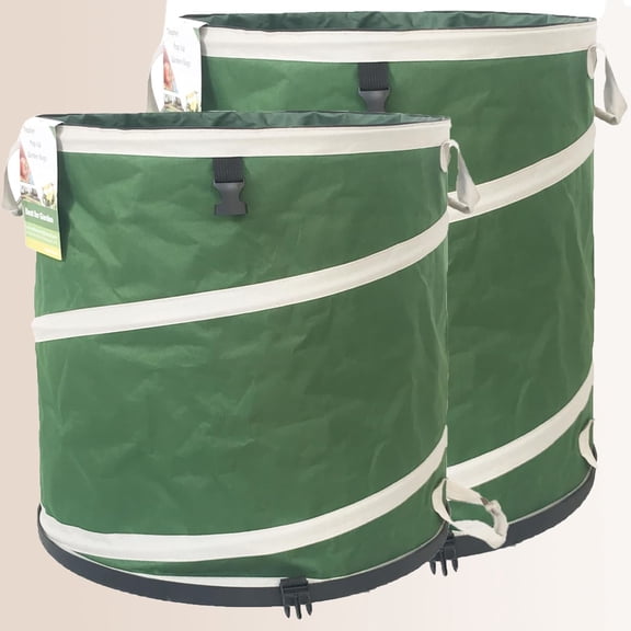 Collapsible Trash Can Solid Bottom for Yard Waste, Garden Debris, Recycling, RV Camping, Laundry, Lawn and Leaves