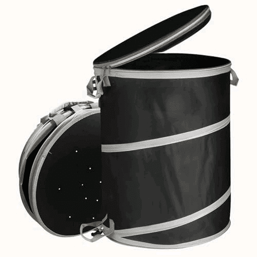 Collapsible Trash Can for Yard Waste & Camping, 42 Gallon Pop-Up Garbage Bag with Hard Bottom & Zipper Lid, Heavy Duty Reusable Outdoor Trash Can for Lawn Care, Garden, RV, Indoor Storage