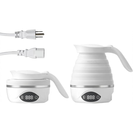 Collapsible Travel Kettle Electric Portable Foldable Kettle for Boiling Water, Suitable for 110V & 220V Dual Voltage, for Tea & Coffee, 850W Small Mini BPA-free Silicone White price history and forecast - Unbranded