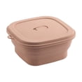thumbnail image 1 of Collapsible Travel Lunch Box 500ml Foldable Silicone Food Storage Container with Lid Microwave Freezer Safe Space Saving for Kitchen Camping (Light Brown), 1 of 5