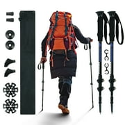 Collapsible Trekking Poles for Hiking 2 Pack, Adjustable Aluminum Walking Sticks for Women, Men
