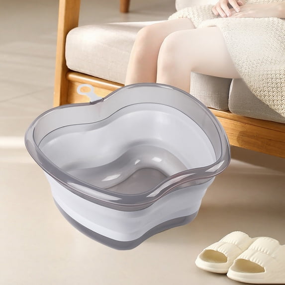 Collapsible Tub Wash Basin Laundry Tub Collapsible Laundry Baskets Foldable Dish Tub Collapsible Wash Basin Plastic Washtub Space Saving Storage Container for Dishing,Camping,Laundry,Gray(12.2"x4.3")