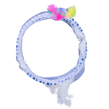 Collapsible Tunnel Tube Pet Toy 26" Length for Cat Playing Tunnel Hideaway Tunnel with Feathers Hideaway Tent