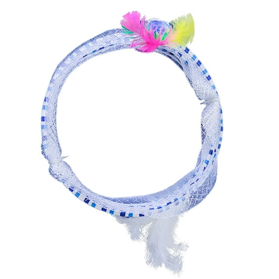 Collapsible Tunnel Tube Pet Toy 26" Length for Cat Playing Tunnel Hideaway Tunnel with Feathers Hideaway Tent