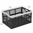 thumbnail image 1 of Collapsible Utility Crate Storage Bin, Folding Plastic Stackable Utility Crates, Black, 2PK - 42L, 1 of 7