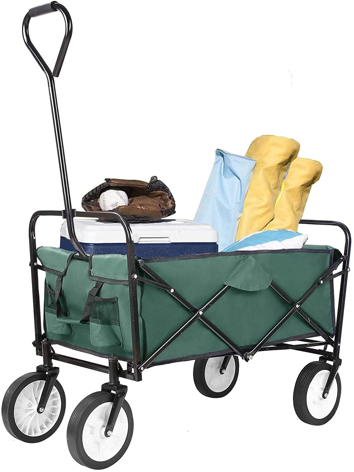 Collapsible Utility Wagon, Green, 262L Capacity, Durable Steel Frame ...