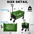 thumbnail image 1 of Collapsible Wagon 352LBS Capacity, Foldable Large Carts, Heavy Duty Outdoor Folding Cart with All-Terrain Wheels, Utility Garden Beach Wagon with Storage Bag Green, 1 of 6